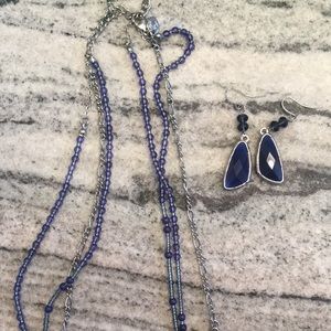 Blue Necklace and earrings